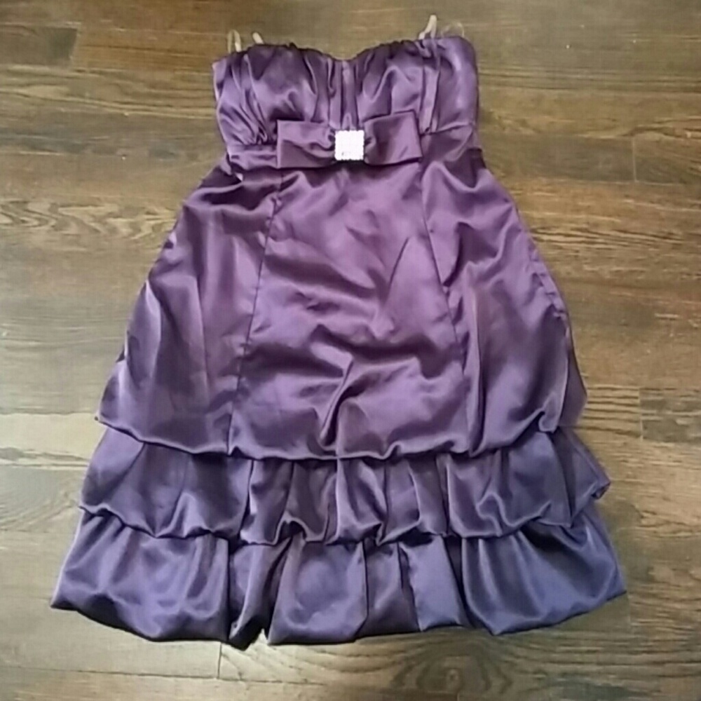 Purple Strapless Dress